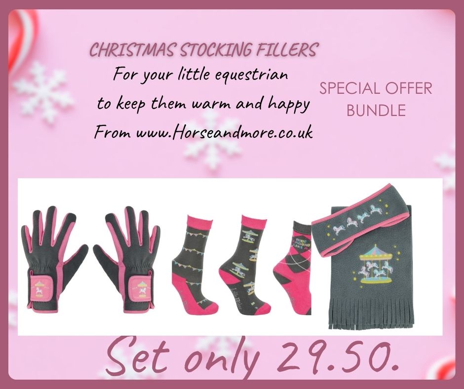 Merry Go Round Collection of Socks, Riding Gloves, Head Band and Scarf set.